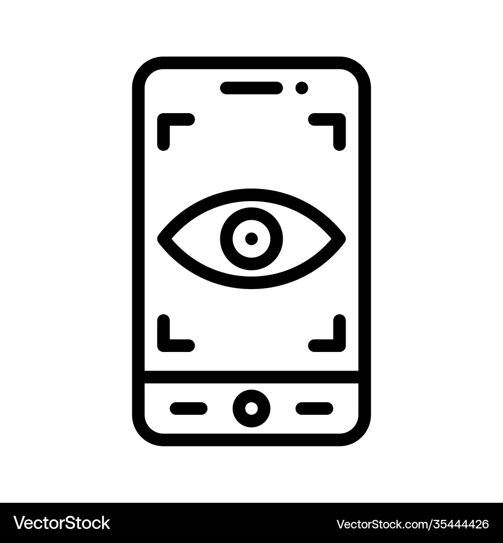 Retina scan app icon mobile application Vector Image