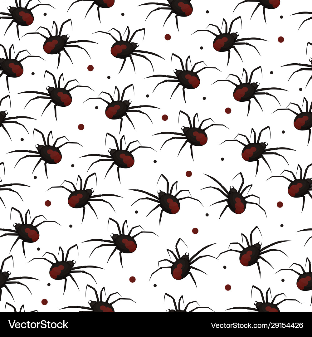 Seamless pattern with redback spider Seamless pattern with redback spider vector image