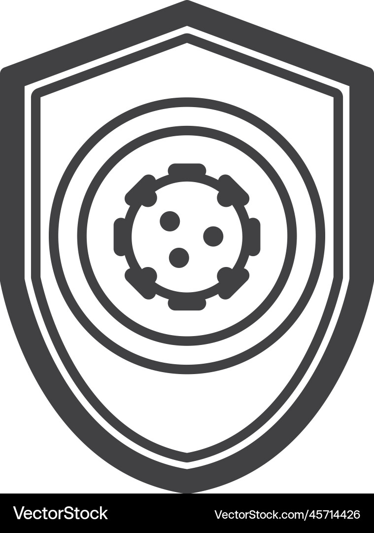 Shield and virus in minimal style Shield and virus in minimal style vector image
