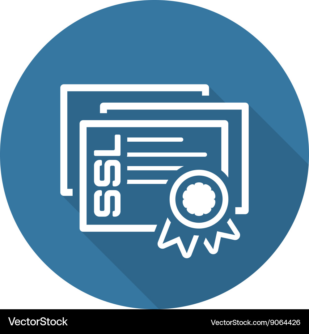 Ssl certificates icon flat design vector image