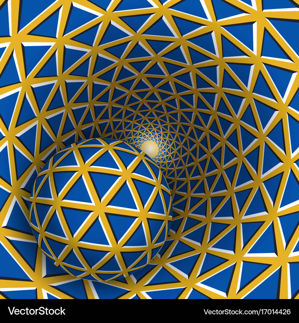 Visual a ball is moving on rotating vector image