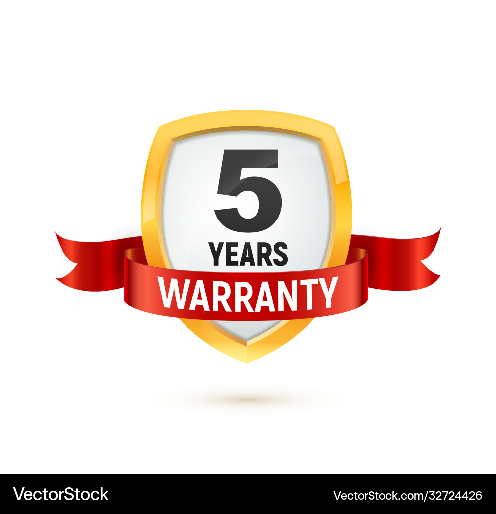 Warranty 5 years isolated label on white Warranty 5 years isolated label on white vector image