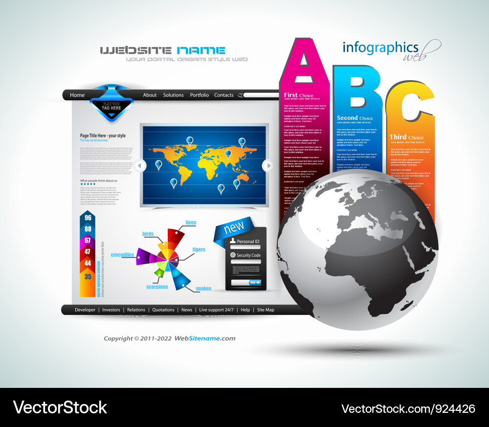 Website Layout Template Vector Image