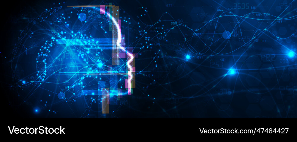 Abstract artificial intelligence cloud computing Abstract artificial intelligence cloud computing vector image