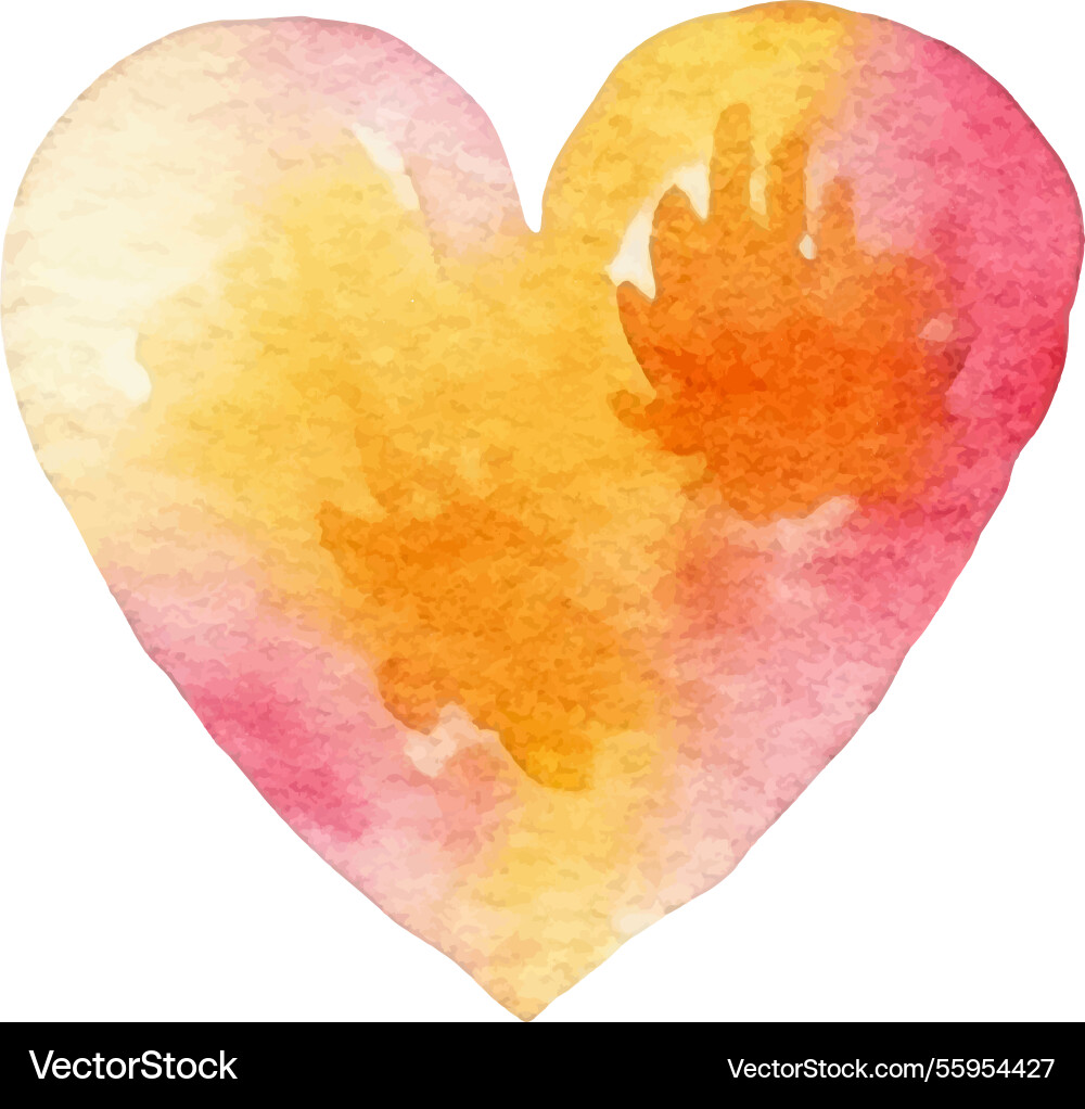 Aquarell bemaltes Herz Symbol Hand gezeichnetes Design Aquarell bemaltes Herz Symbol Hand gezeichnetes Design vektorbild