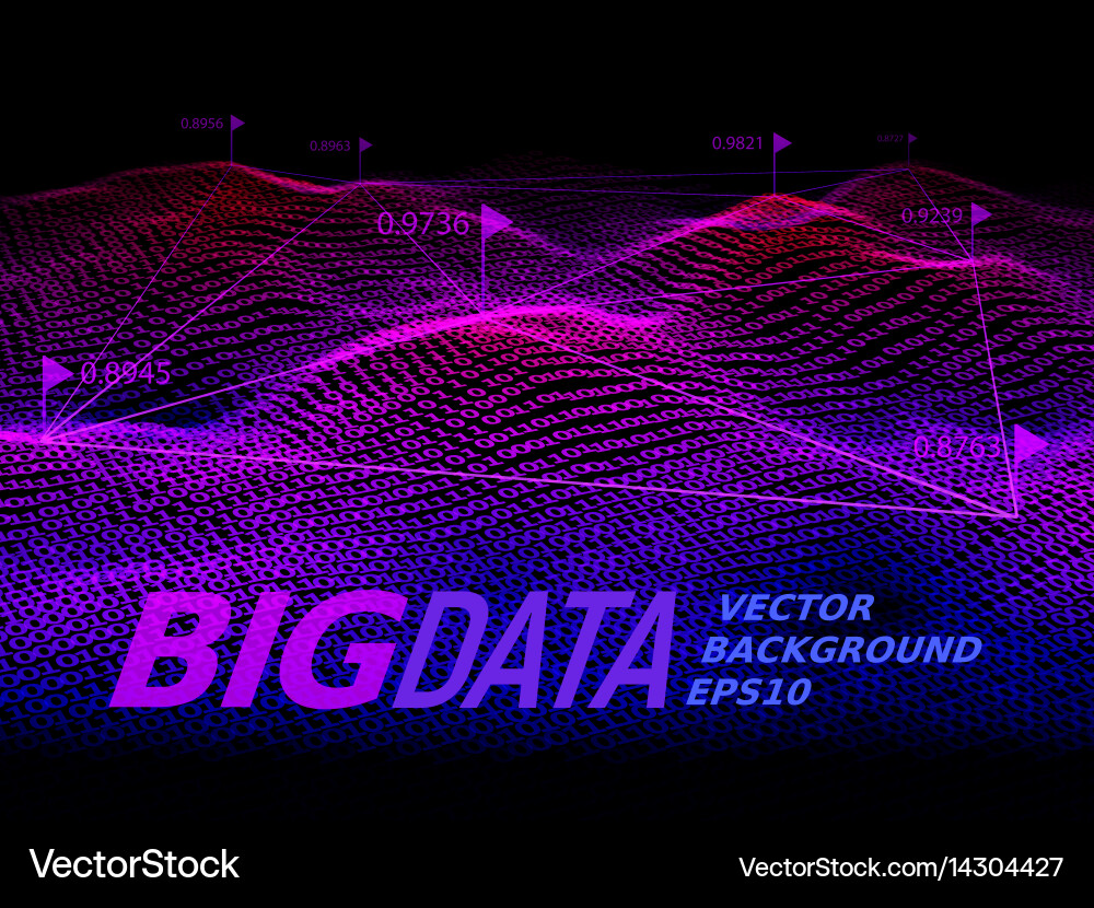 Big Data binärer Code Hintergrund vektorbild