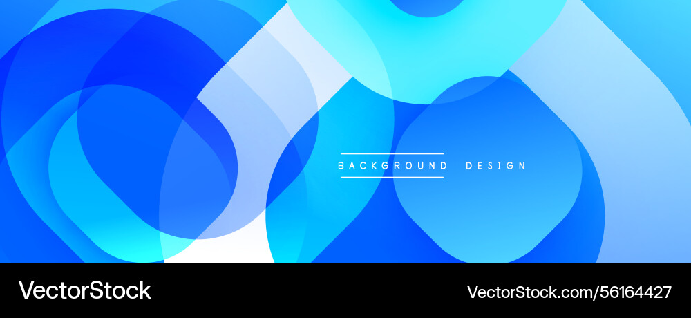 Blue abstract shapes overlap creating dynamic Vector Image