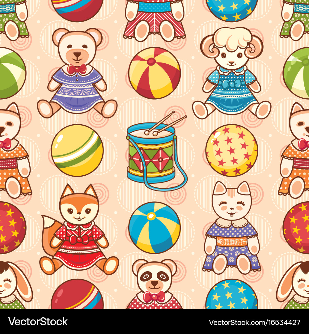 Child toy seamless pattern design element Vector Image