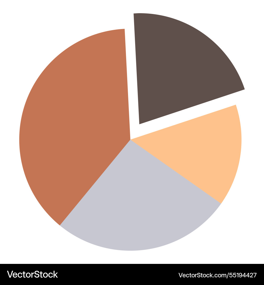 Circular pie chart with four multi-colored Circular pie chart with four multi-colored vector image