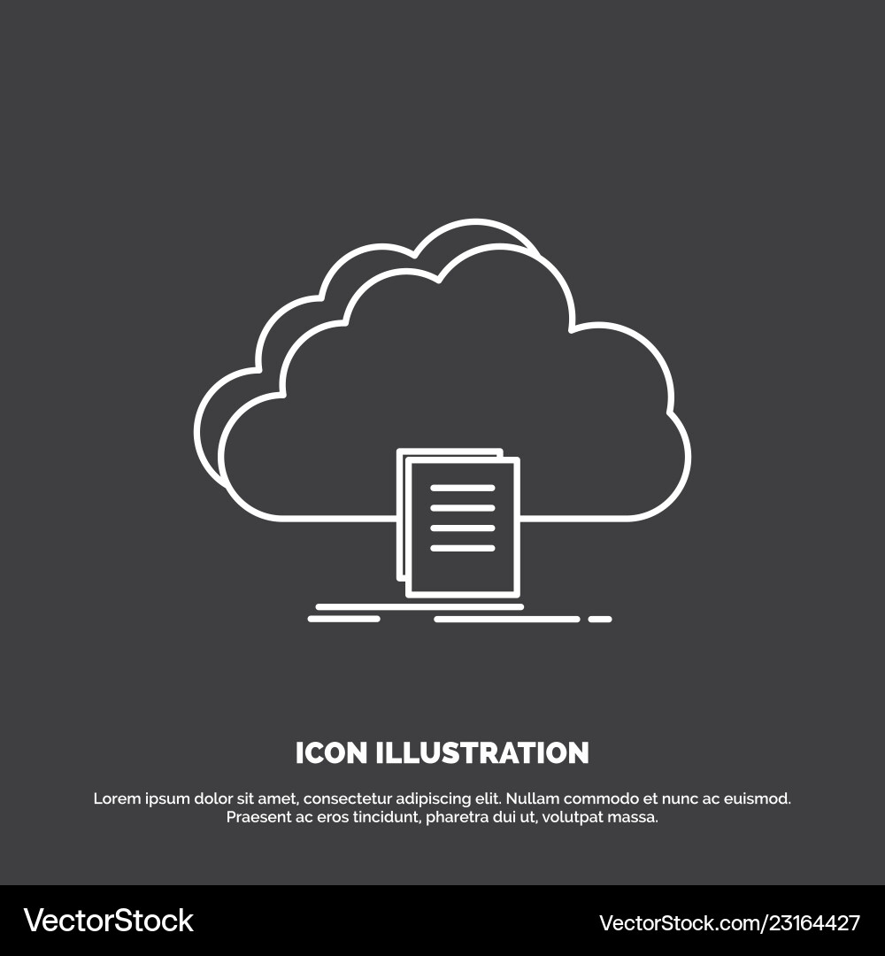 Cloud access document file download icon line Cloud access document file download icon line vector image