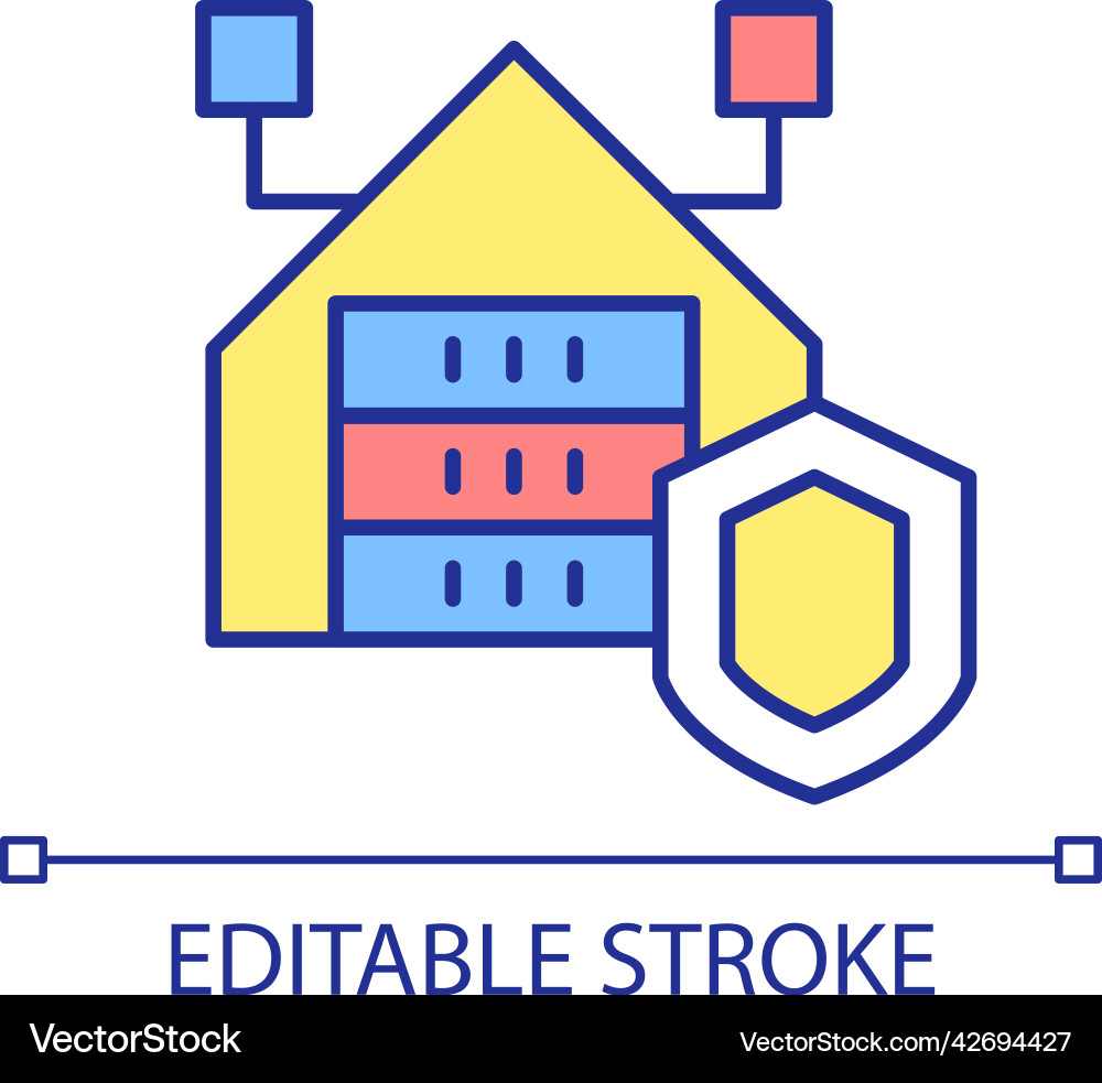 Database security rgb color icon Database security rgb color icon vector image