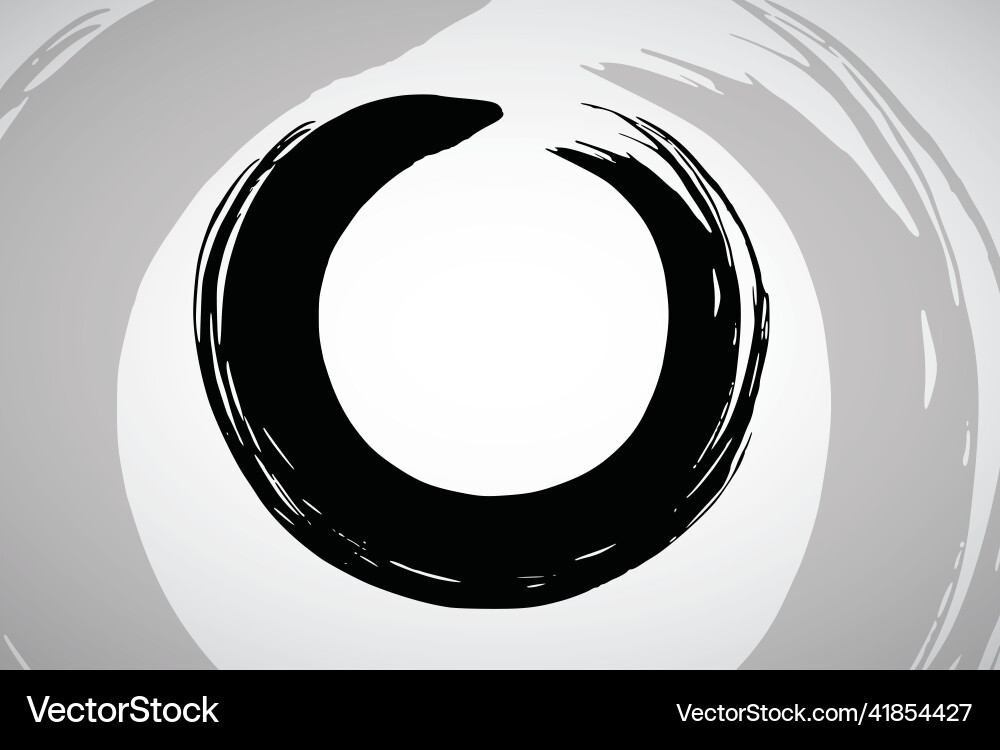 Enso zen circle brush stroke logo design vector image