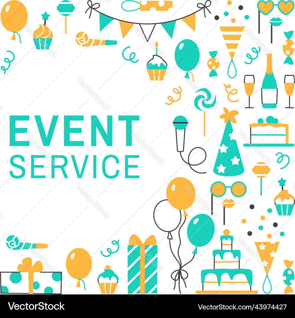 Event service flat line frame with space for text Event service flat line frame with space for text vector image