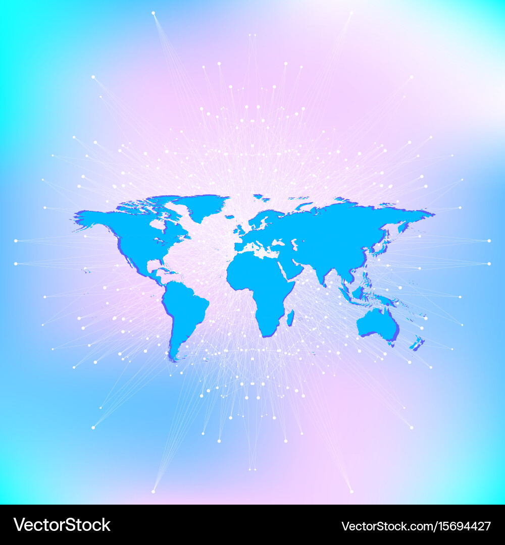 Geometric abstract background with connected line vector image