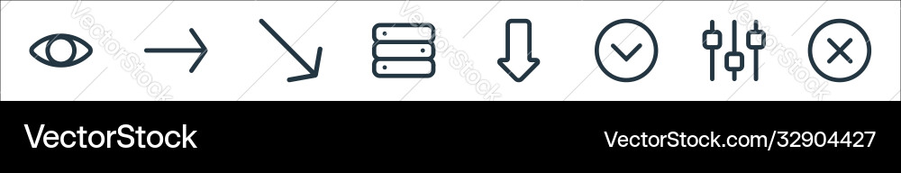 Interface line icons linear set quality Vector Image