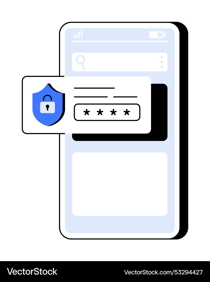 Mobile security and password protection interface vector image