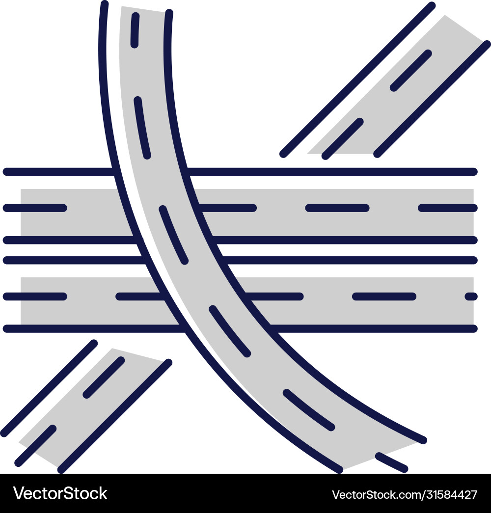 Multi level junction rgb color icon Multi level junction rgb color icon vector image