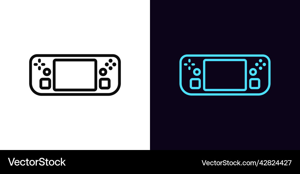 Outline handheld game console icon with editable Outline handheld game console icon with editable Vector Image
