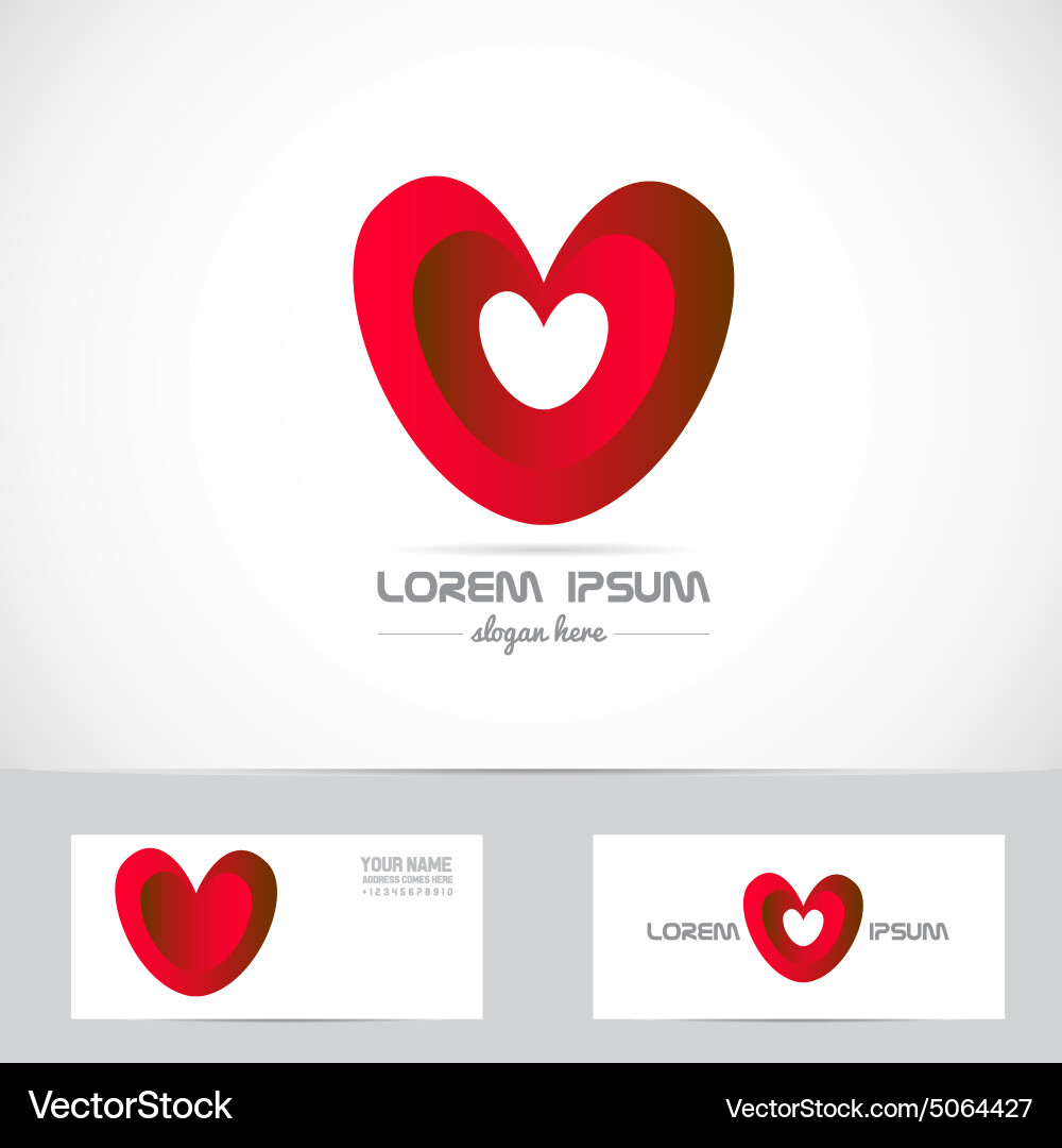 Red heart logo Vector Image
