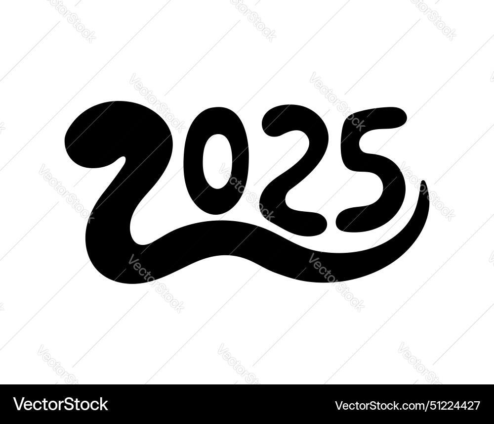 Schlange Silhouette 2025 Jahre Symbol Lizenzfreier Vektor