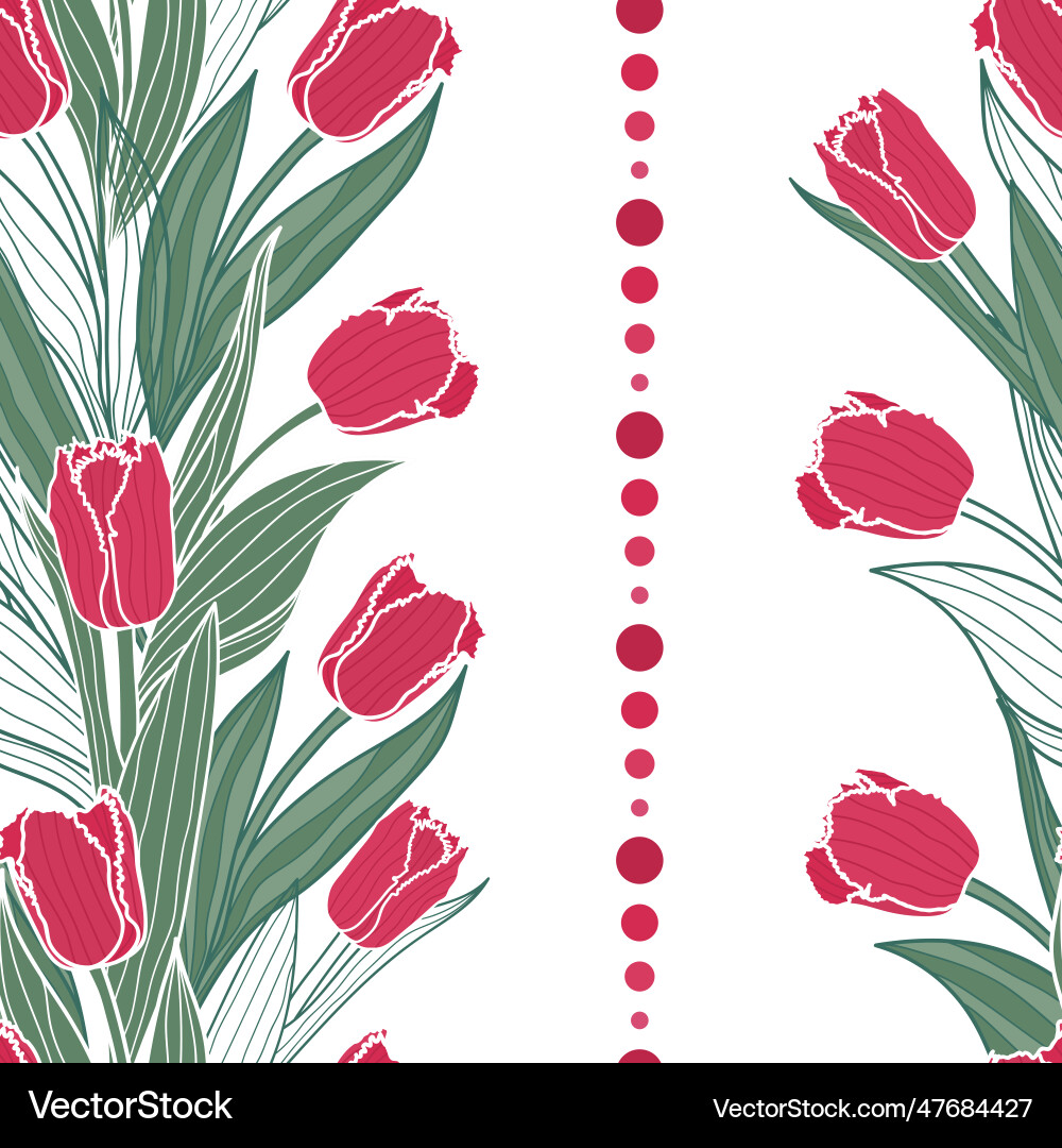 Seamless pattern with tulip flowers spring Seamless pattern with tulip flowers spring vector image