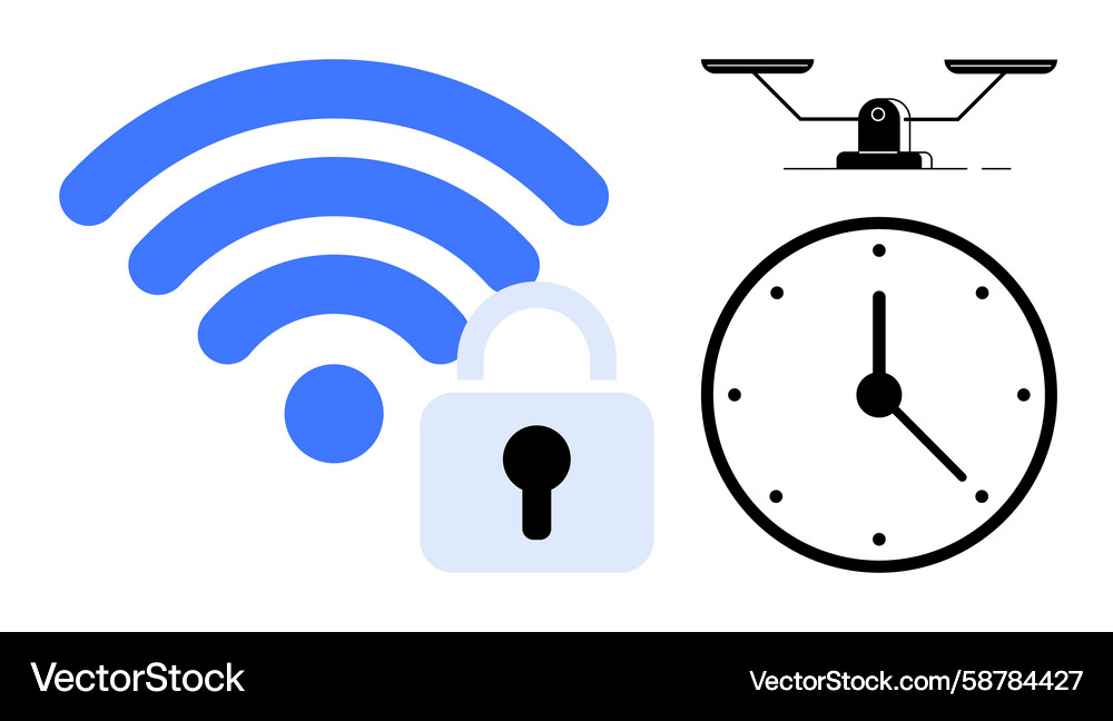 Secured wireless access with balanced usage Secured wireless access with balanced usage Vector Image