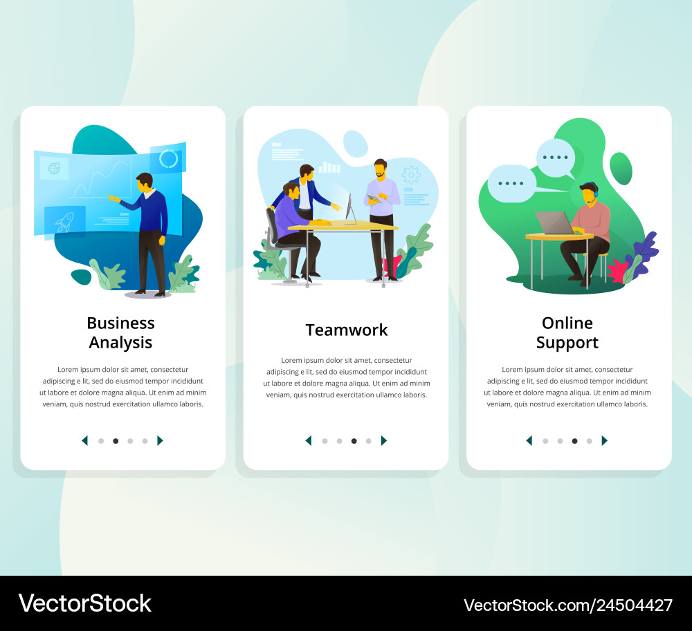Set of onboarding screens user interface kit Set of onboarding screens user interface kit vector image