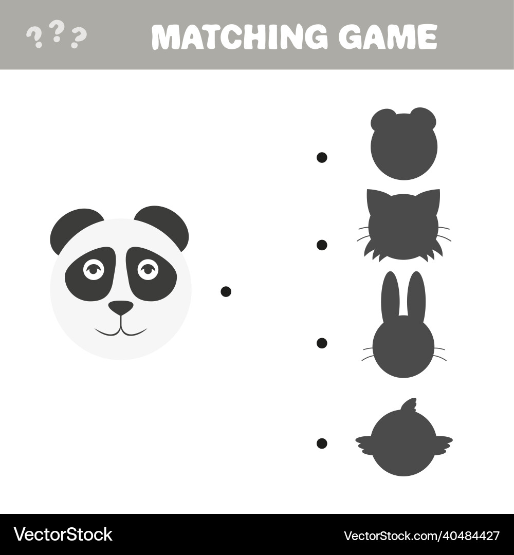 Shadow matching game educative for children Shadow matching game educative for children Vector Image