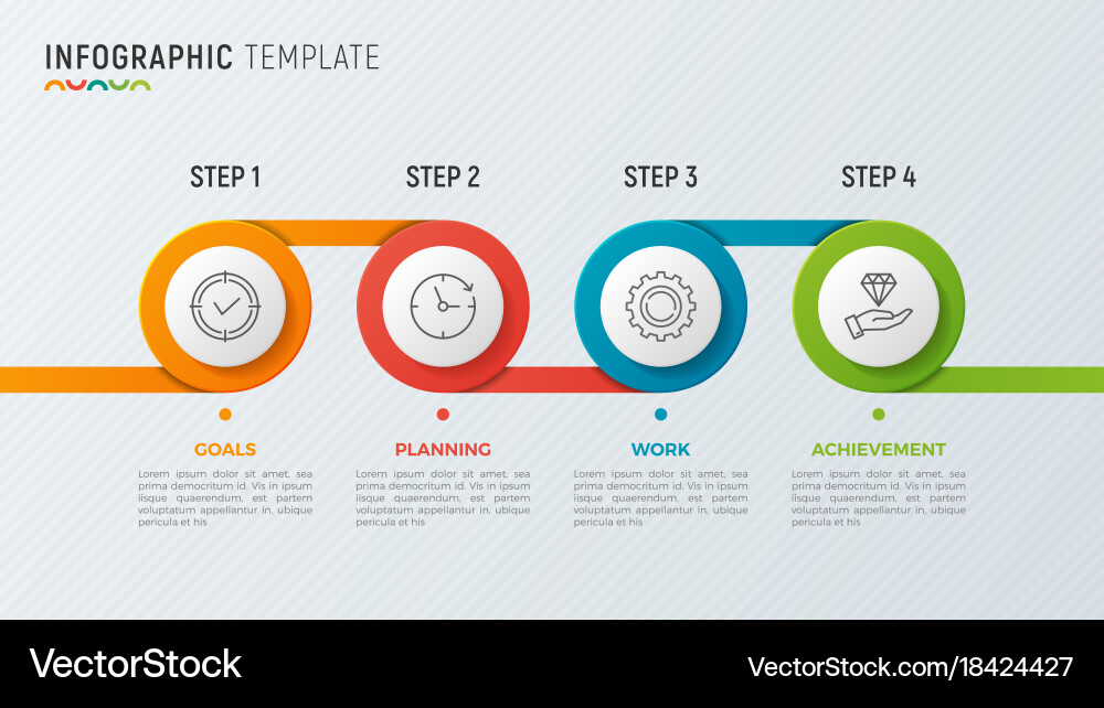 Timeline Chart Infographic - Data Visualization Vector Image