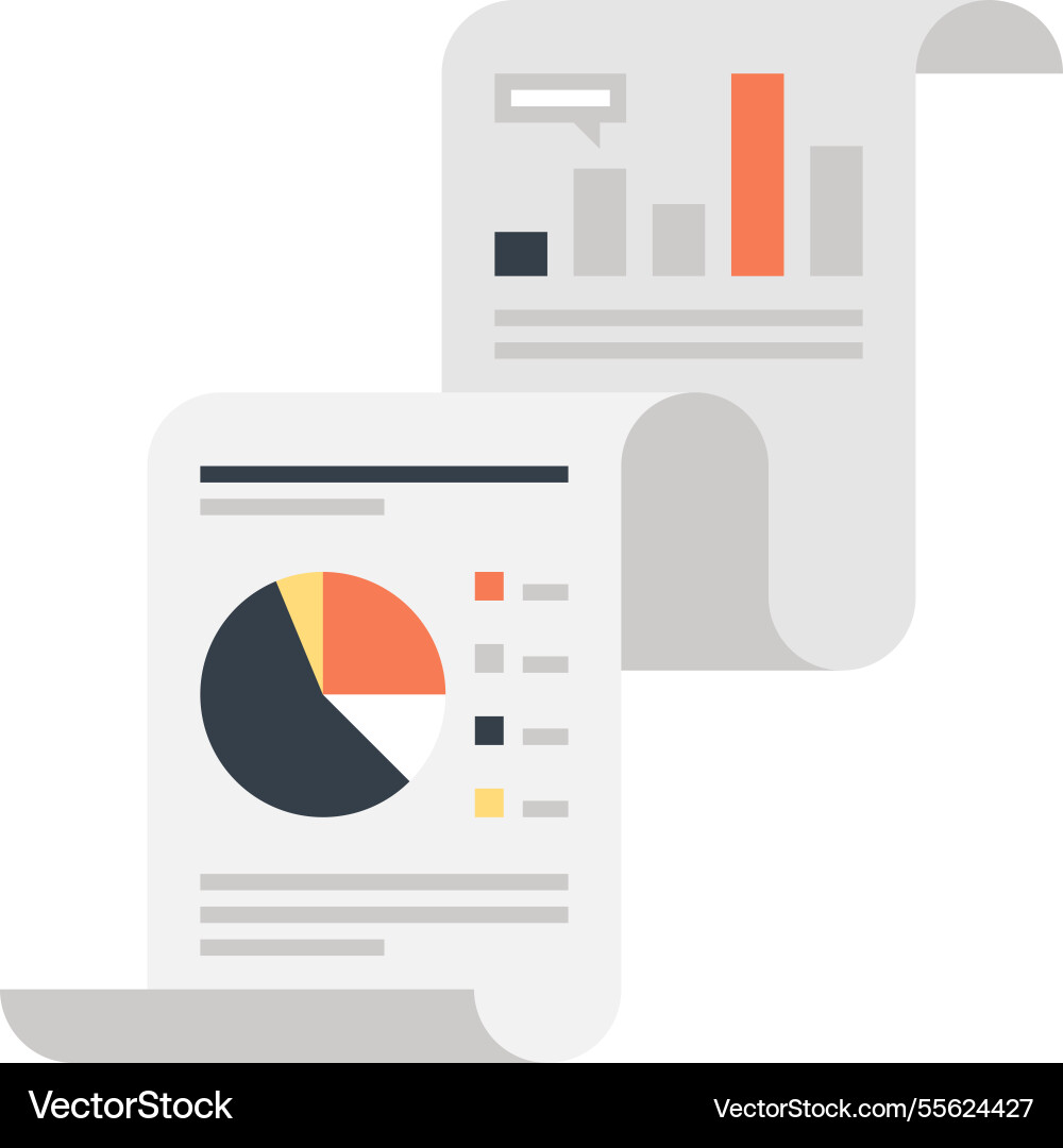 Visual data flat web icon concept vector image