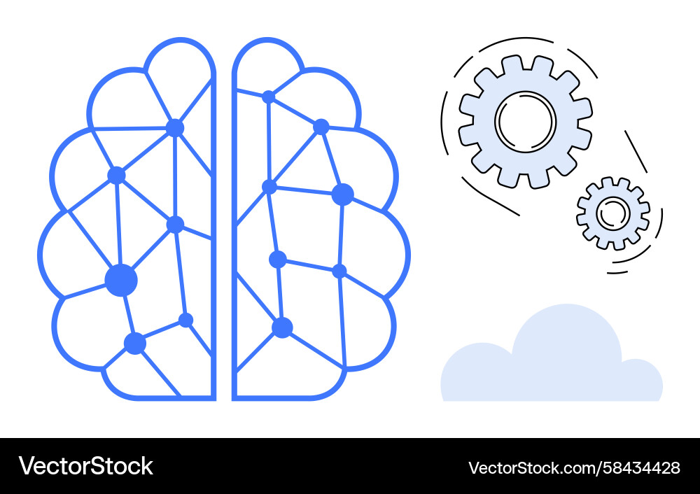 AI Cloud: Neural Network & Automation Vector Image