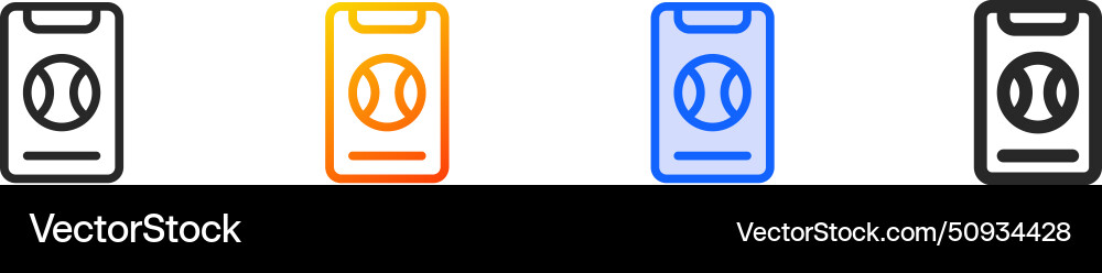 Baseball iconthin linear gradient blue stroke Vector Image