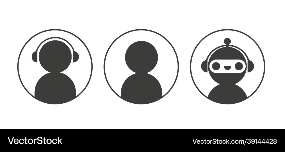 Chatbot robot and user icons Chatbot robot and user icons vector image