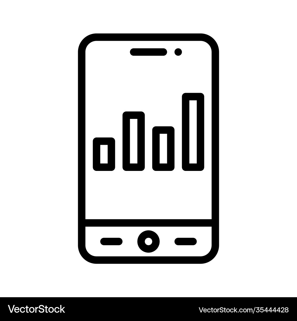 Data analysis app icon mobile application vector image