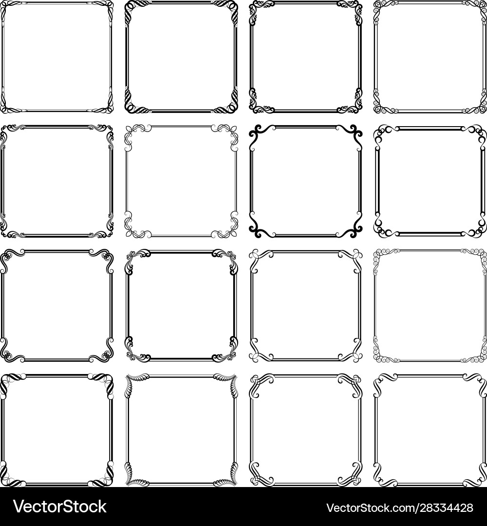 Elegant Vintage Frames Set Royalty Free Vector Image