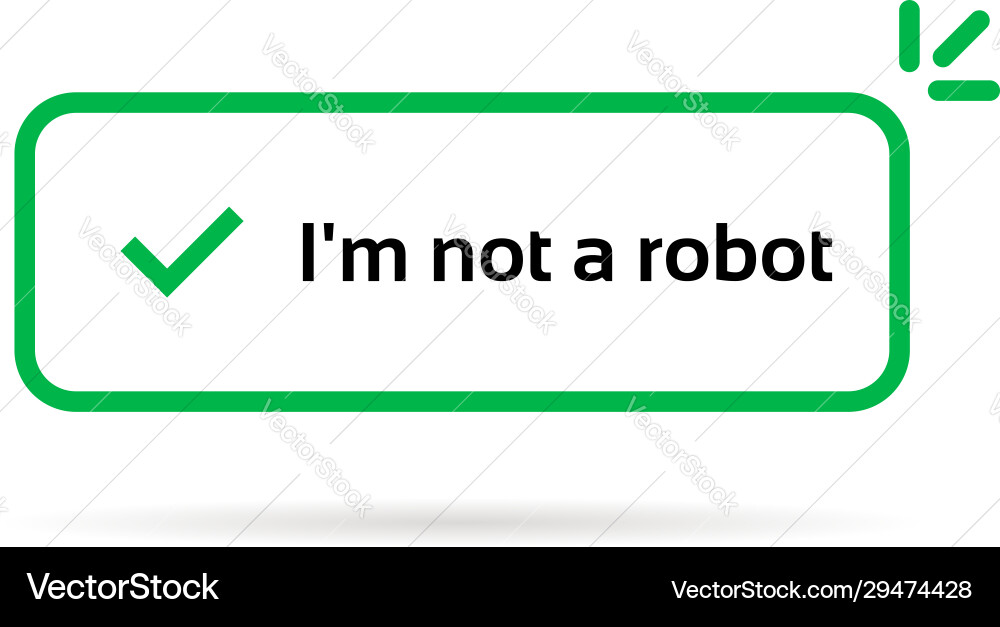 Green linear like i m not a robot captcha Green linear like i m not a robot captcha vector image