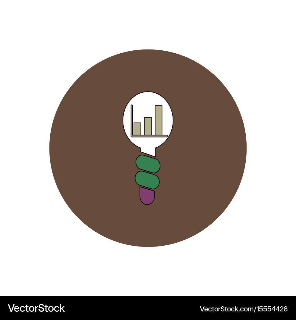 In flat design of column chart vector image