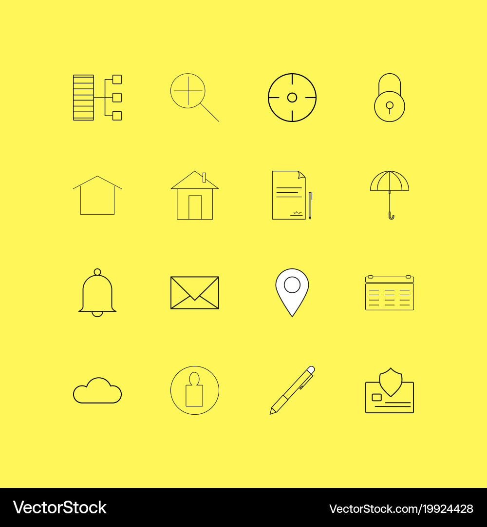Internet of things linear icon set simple outline vector image