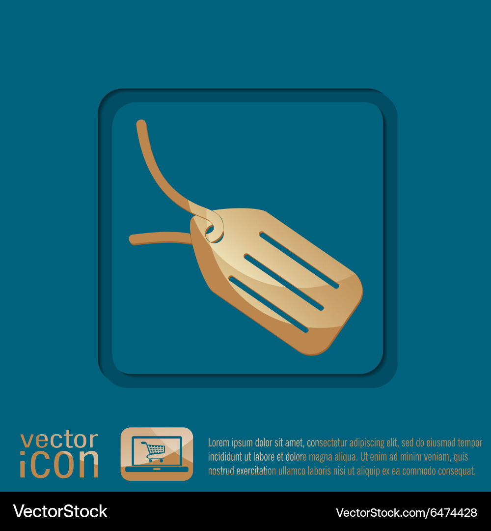 Label icon button vector image