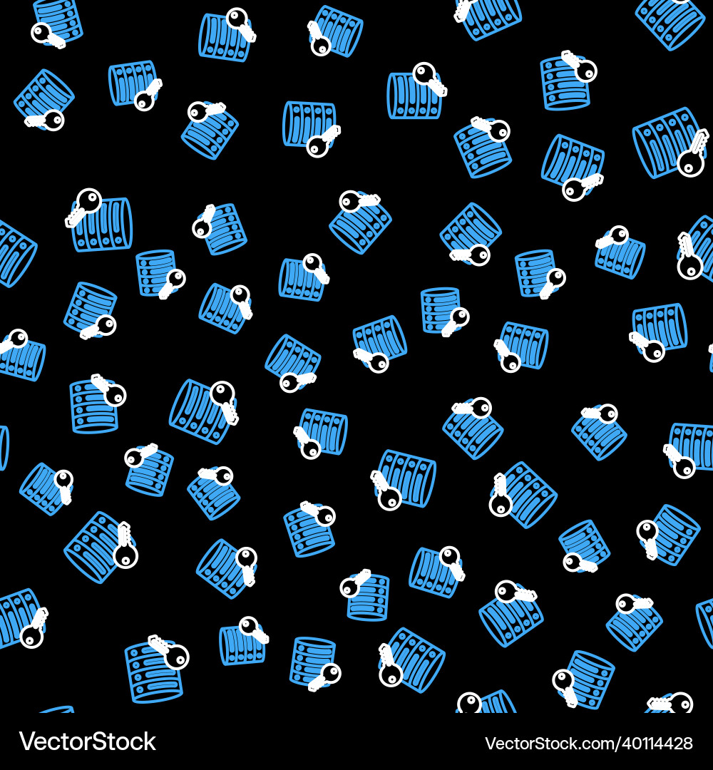 Line server security with key icon isolated Line server security with key icon isolated vector image