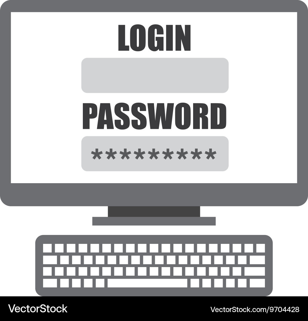 Login template in computer isolated icon design vector image