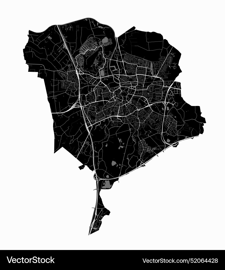 Map of breda netherlands black and white city Map of breda netherlands black and white city vector image