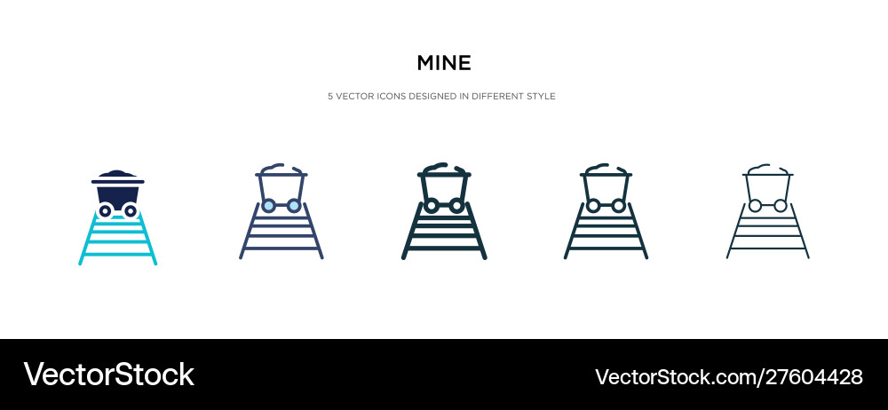 Mine icon in different style two colored Mine icon in different style two colored vector image