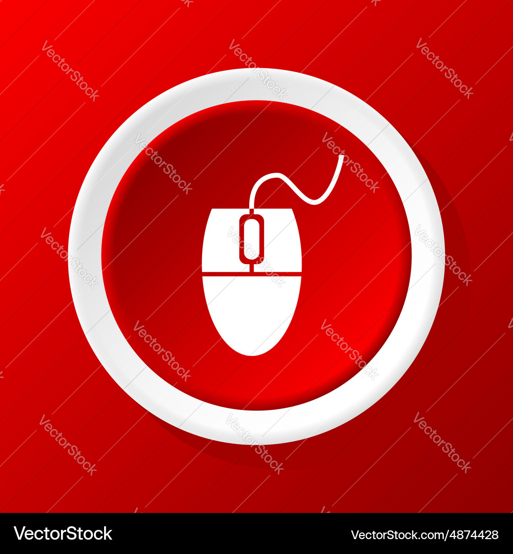 Mouse controller icon on red Vector Image