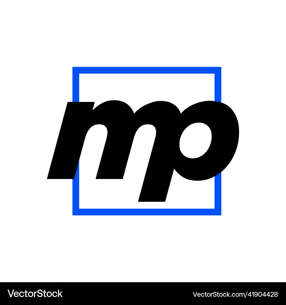 Mp company name initial letters monogram brand Vector Image
