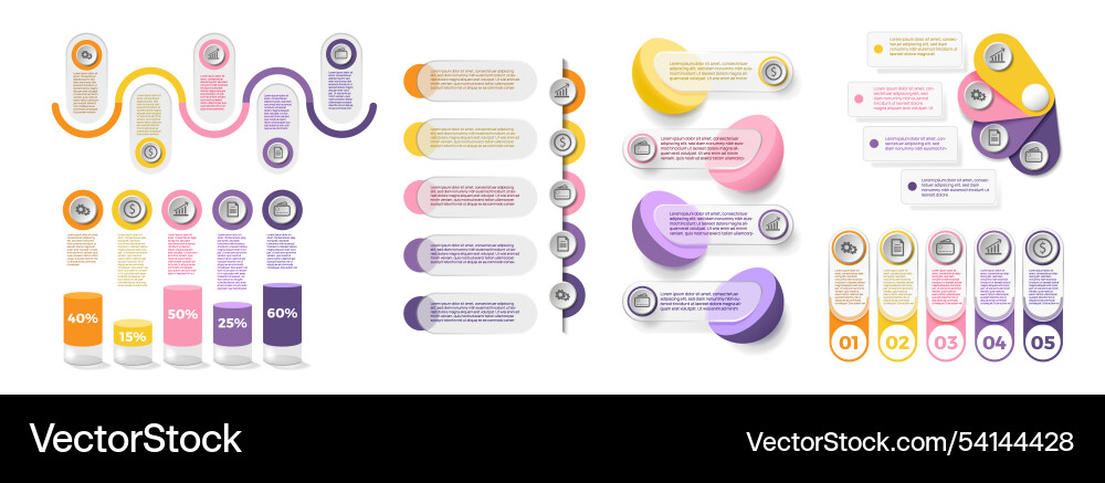 Presentation Chart Elements vector image