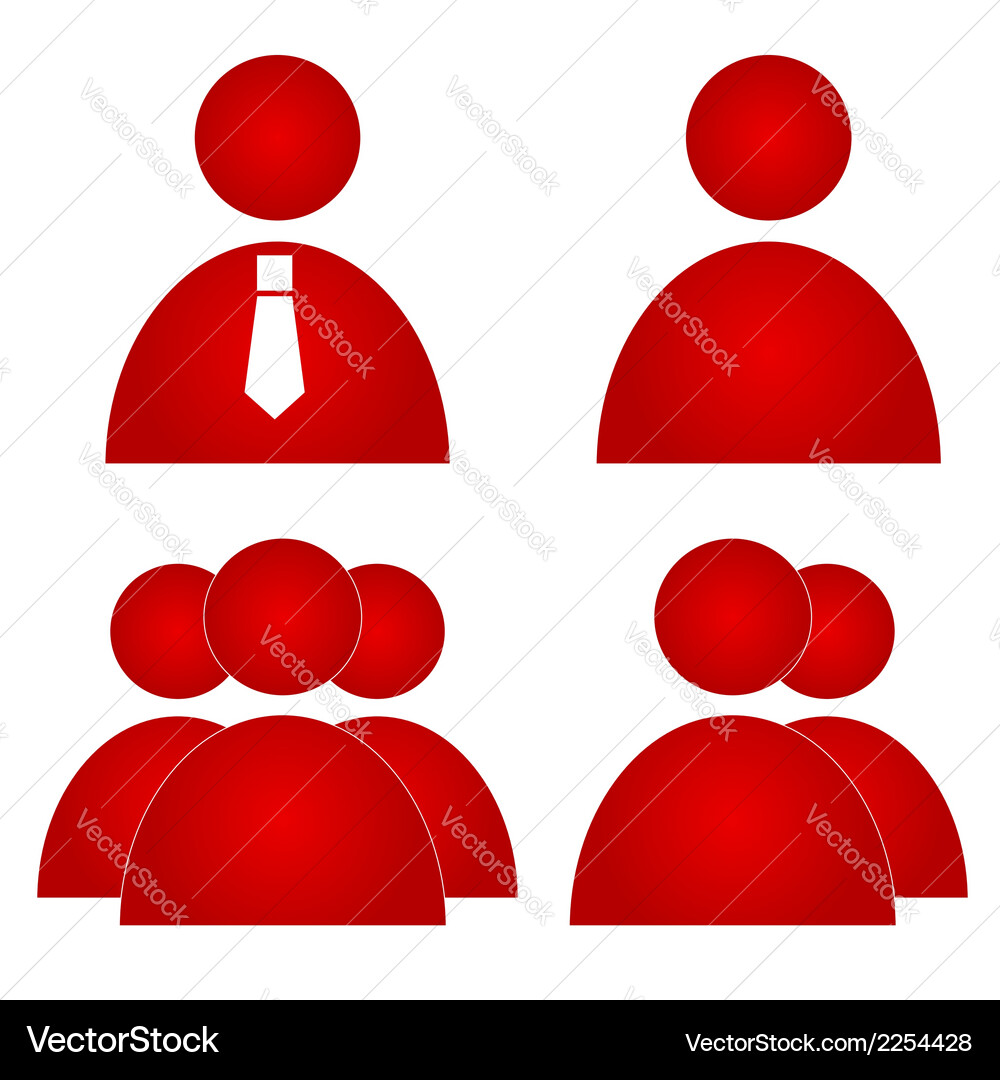 Red users icons Vector Image
