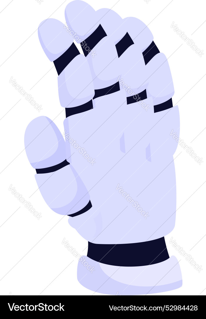 Robot hand making stop gesture with open palm vector image