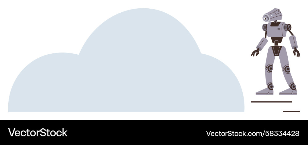 Robot with Cloud - AI Future Vector Image