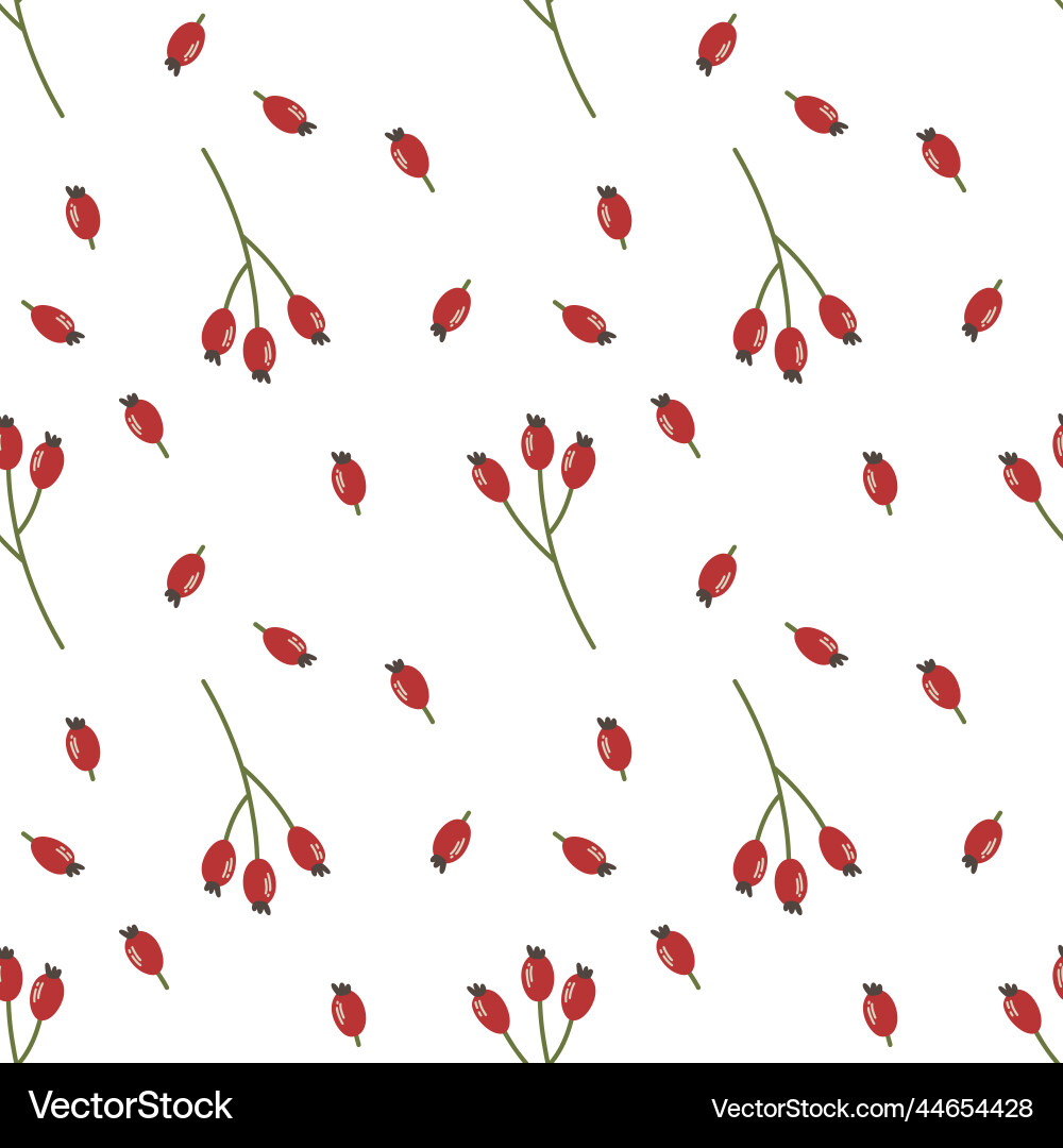 Seamless pattern with a branch berries Vector Image